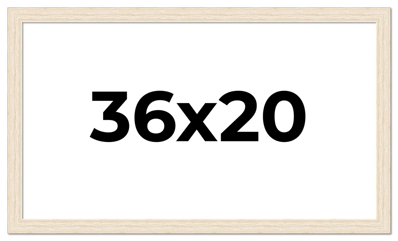 36x20 Wide Barnwood Picture Frame with UV-Resistant Acrylic & Acid Free Backing, Available in 6 Paint Finishes - Grey, Brown, White, and Black
